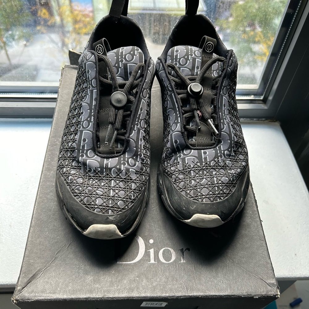 Dior Black Blue Logo Sneakers